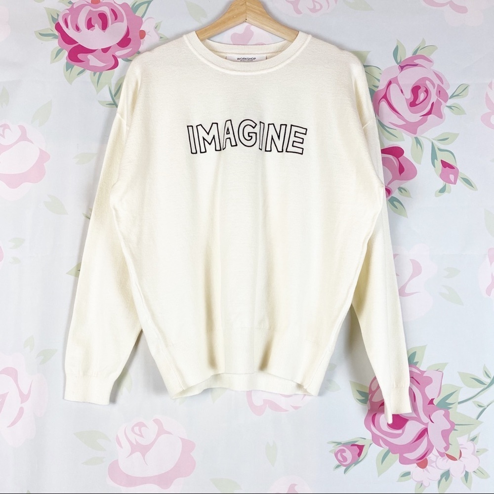NEW Workshop Republic Clothing Imagine Embroidered Sweater L